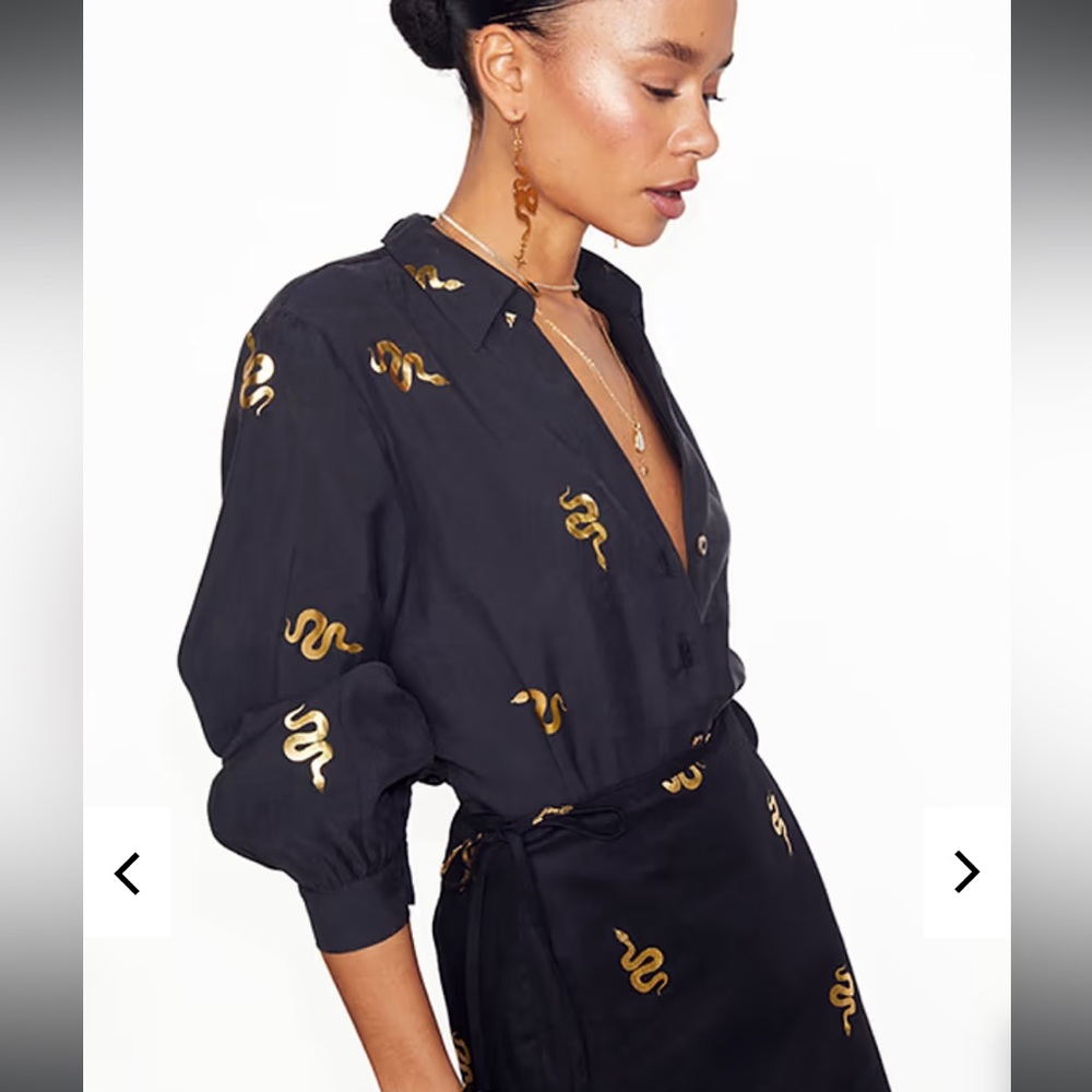 Black Gold Snake Top